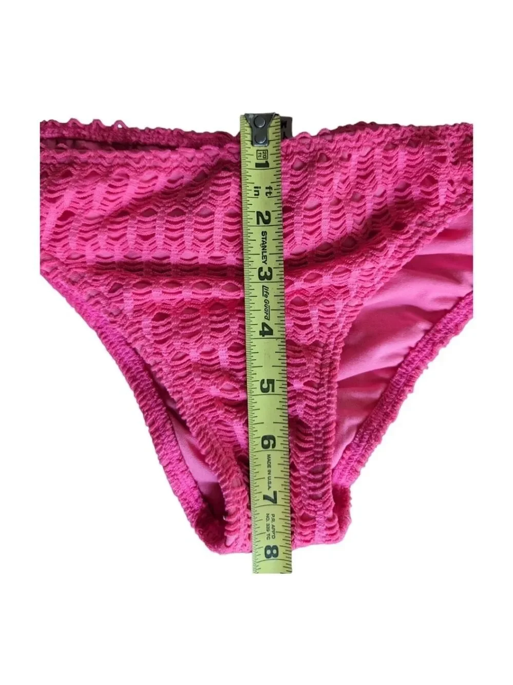 Roxy Swim Hot Pink Flounce Top 2 Piece Bikini Size Large